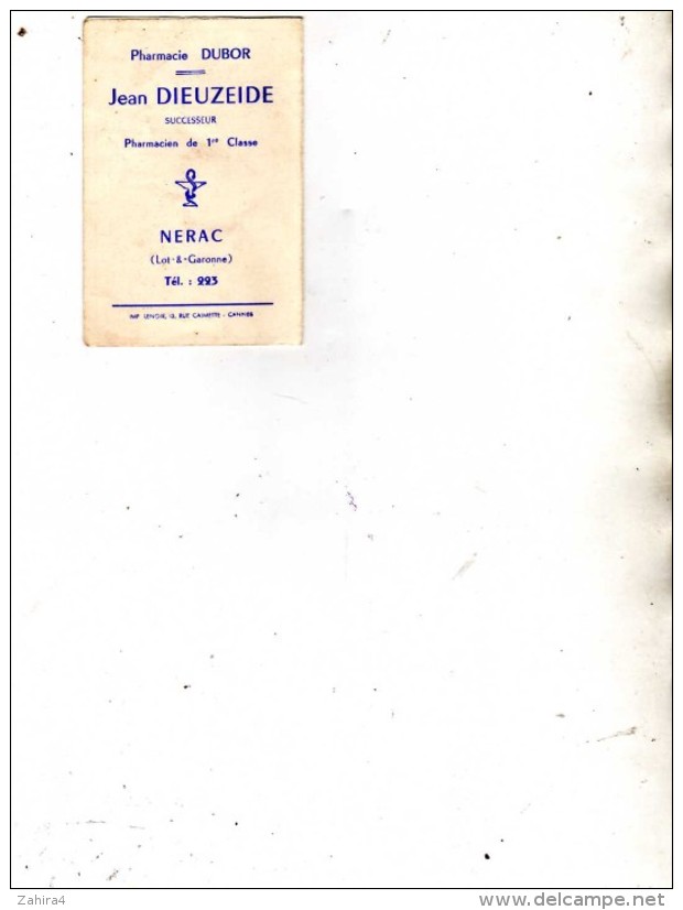 Lot Et Garonne - Nérac  - Spectacle - Artiste : Annette Poivre (Studio Harcourt) - Pharmacie Dubor  Jean Dieuzeide - Petit Format : 1941-60