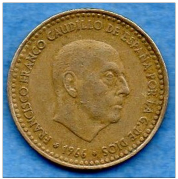 A/  ESPAGNE / SPAIN  1 PESETA 1966 ( 70 ) F.FRANCO - 1 Peseta