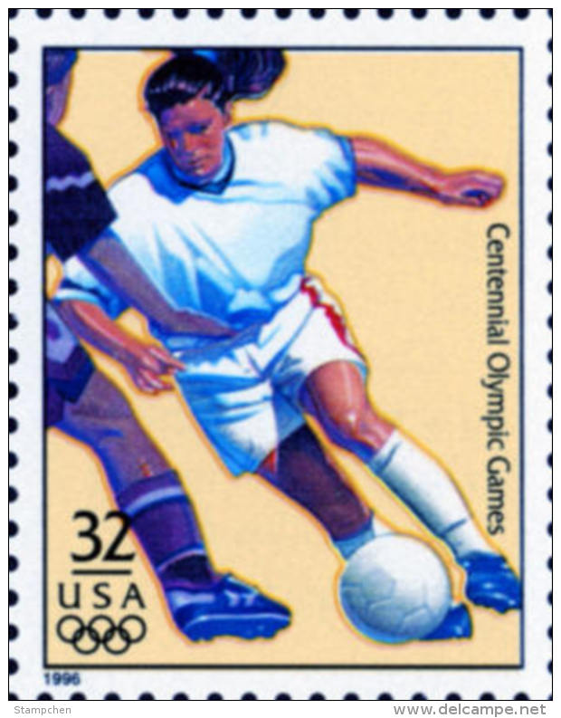 Sc#3068j 1996 USA Olympic Games Stamp-Women's Soccer Athletic - Unused Stamps