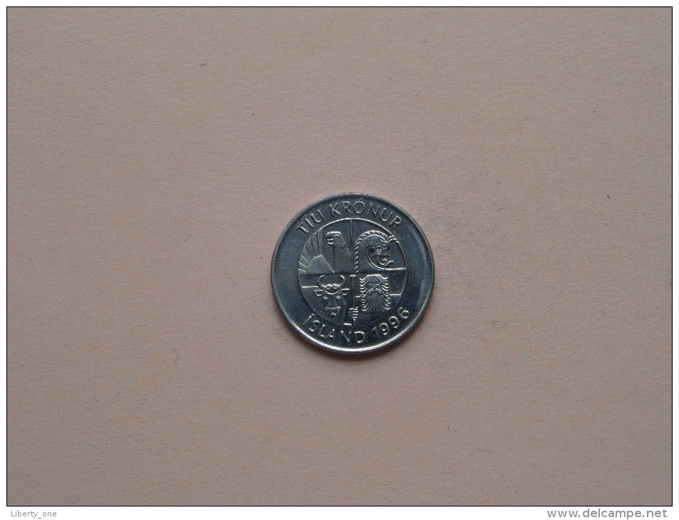 1996 - 10 KR - KM 29.1a ( Uncleaned Coin / For Grade, Please See Photo ) !! - Islande