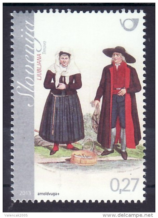 2197/ Slowenien Slovenia Slovenie 2013 Mi.No. 986 ** MNH  Volkstracht National Costume From Ljubljana - Slowenien