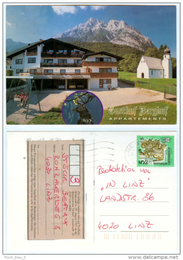 AK Tirol 6410 Telfs Gasthof Berghof Appartements St. Veit Sankt Ties Gasthaus Schaukel Kinder Österreich Tyrol Austria - Telfs