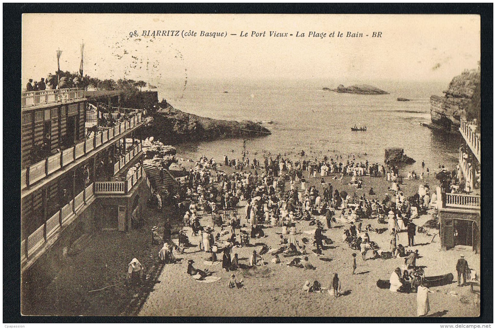 64- BIARRITZ -côte Basque- Le Port Vieux-La Plage Et Le Bain - Voyagée Vers GENEVE-SUISSE Paire Timbre-recto Verso - Biarritz