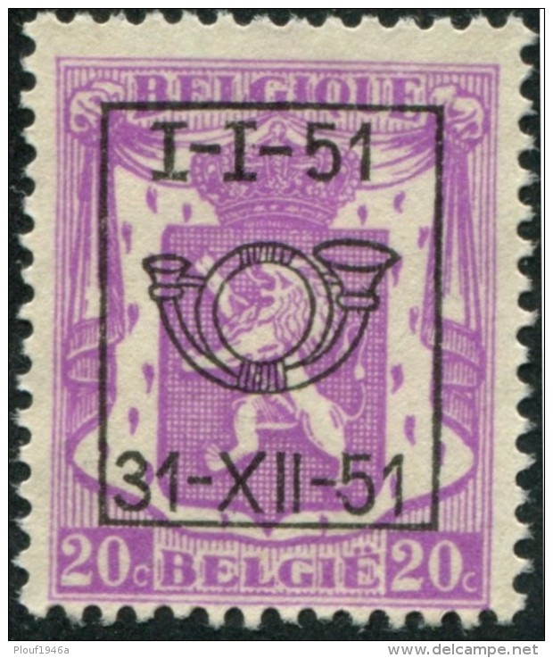 COB  Typo  611 - Typo Precancels 1936-51 (Small Seal Of The State)