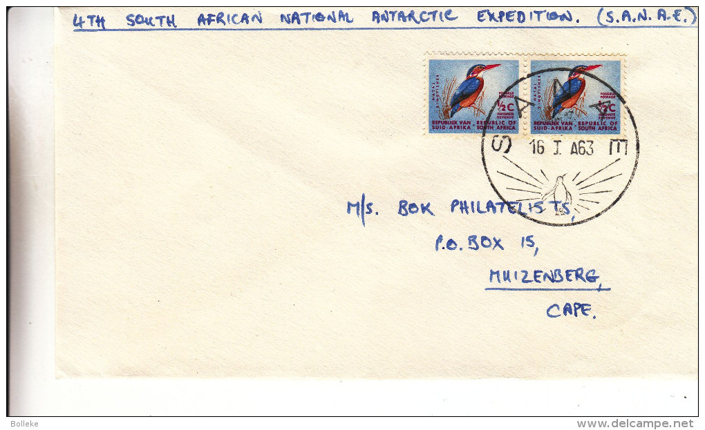 Afrique Du Sud - Lettre De 1963 - Oblit Sanae - Expédition Antarctique - Expédié Vers Muizenberg - Oiseaux - Pinguins - Lettres & Documents