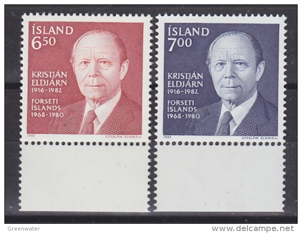 Iceland 19853 Kritjan Eldjarn 2v  (+margin)** Mnh (30048) - Unused Stamps