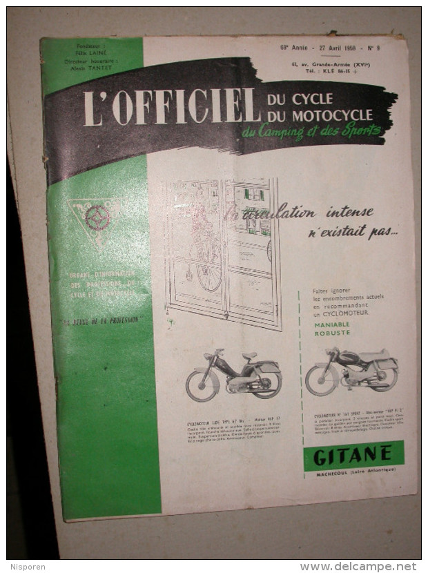 L´officiel Du Cycle, Du Motocycle Et Du Camping - N°9 27 Avril 1959 -Lavalette GMI - Jawa - Moto