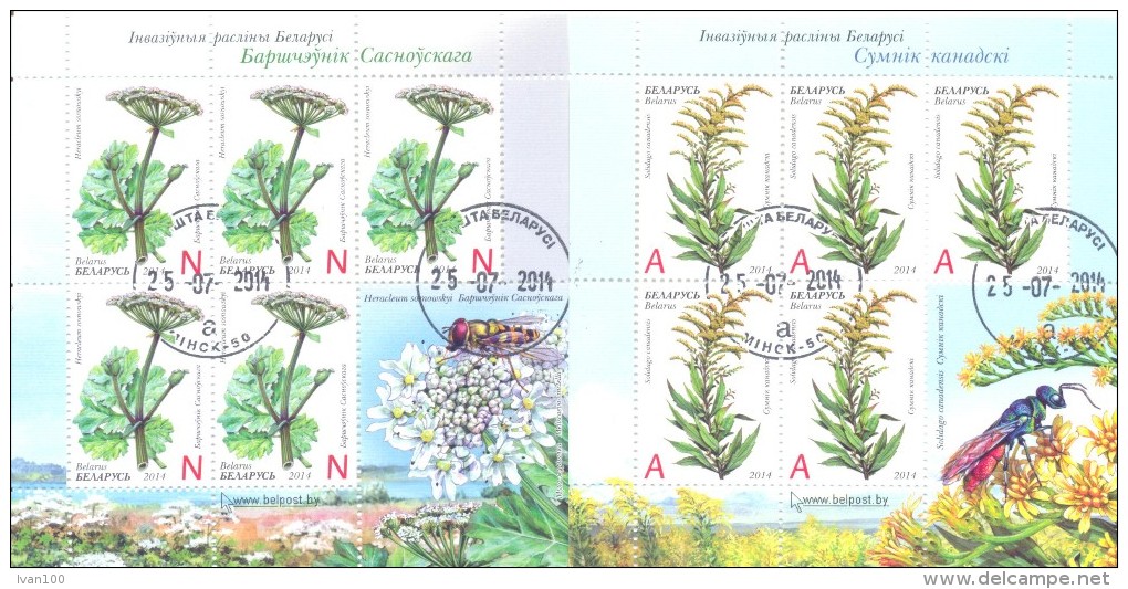 2014. Belarus, Invasive Plants Of Belarus, 2 Sheetlets, Cancelled/O - Belarus