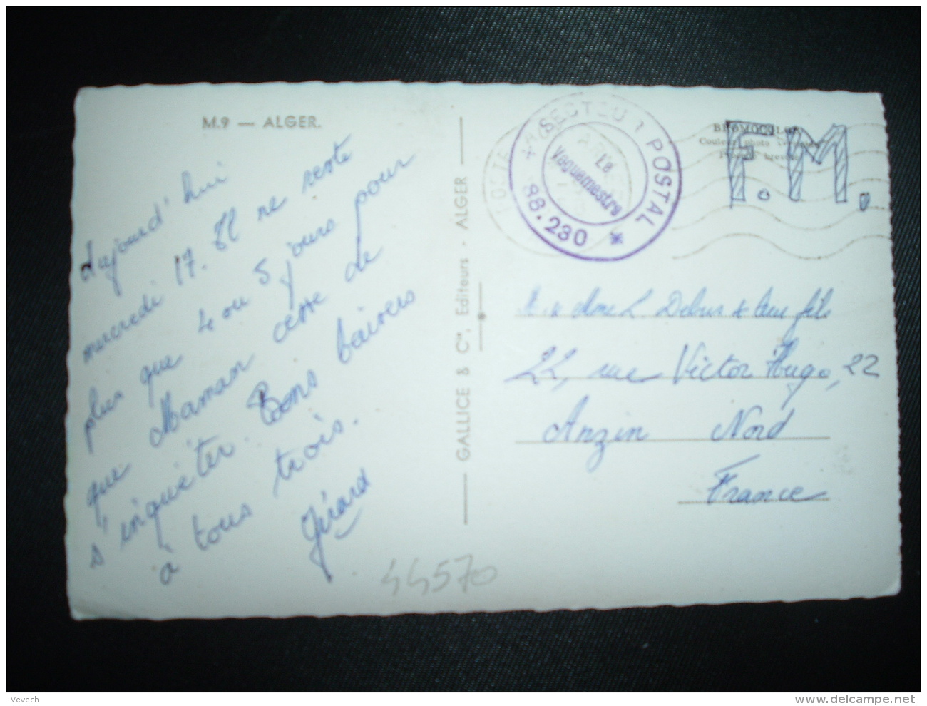 CP EN FM OBL.MEC.18-9-1958 POSTE AUX ARMEES AFN + SP 88.230 - Guerre D'Algérie