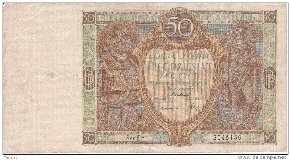 BILLETE DE POLONIA DE 50 ZLOTYCH DEL AÑO 1929 (BANKNOTE) - Pologne