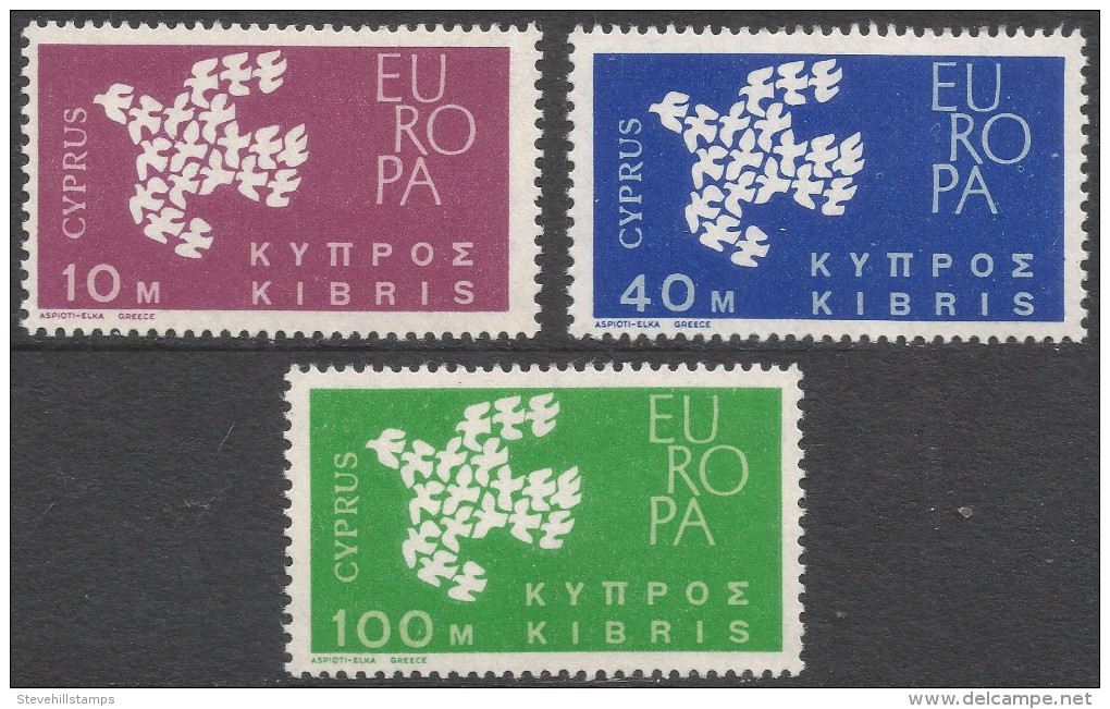 Cyprus. 1962 Europa. MH Complete Set. SG 206-208 - Unused Stamps