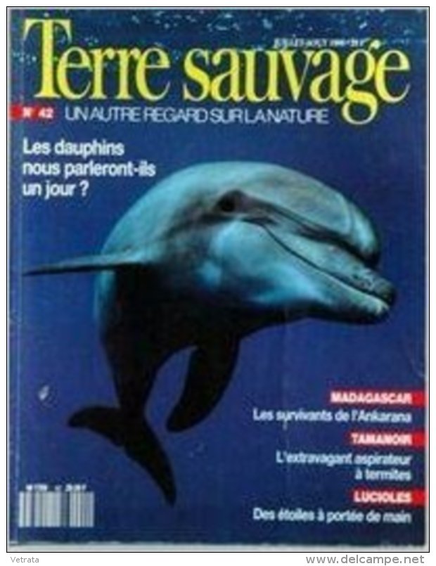TERRE SAUVAGE N° 42 : Les Dauphins - Madagascar - Tamanoir - Lucioles. 1990 - Animaux