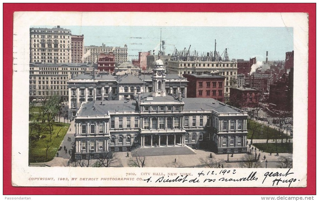 CPA États Unis - Post Card - New York - City Hall - Other Monuments & Buildings