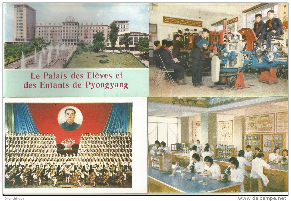 Corea Del Nord, Pyongyang 1972, Le Palais Des Elèves Et Des Enfants, Cofanetto Con 12 Cartoline Differenti. - Corée Du Nord