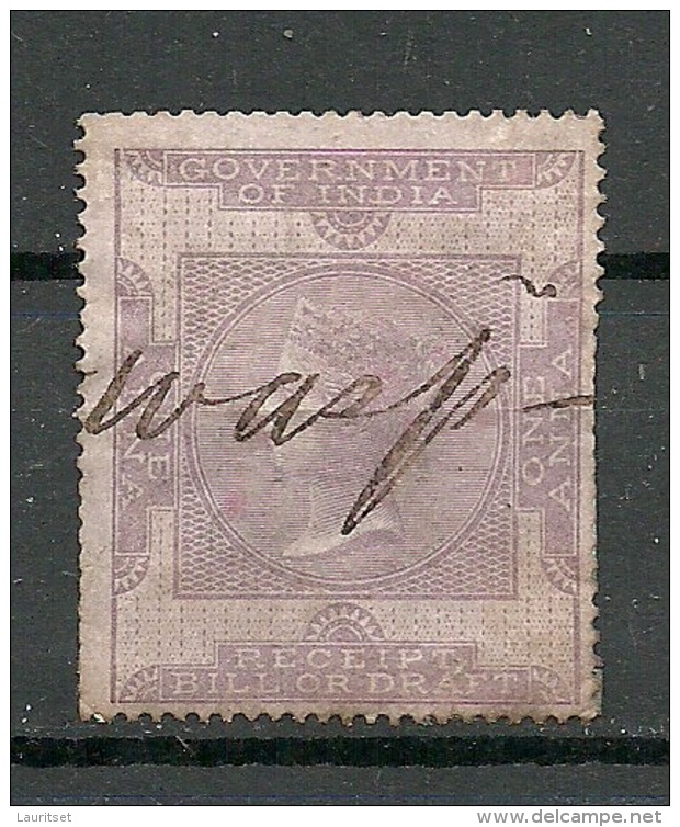 INDIA Old Revenue Tax Stamp 1 Anna O - Dienstzegels