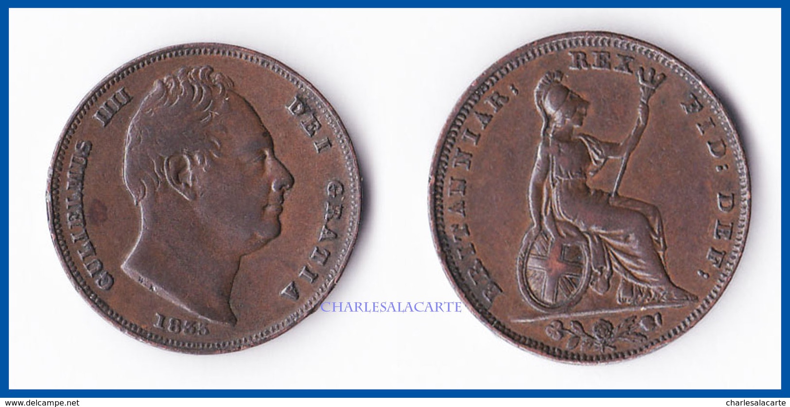 GREAT BRITAIN 1835  WILLIAM IV  FARTHING  COPPER  VERY GOOD/FINE  CONDITION - Other & Unclassified