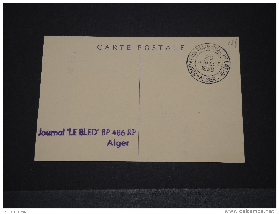 ALGERIE - Carte Maximum Fondation Maréchal De Lattre - Juil 1958 - A Voir - P18653 - Cartes-maximum