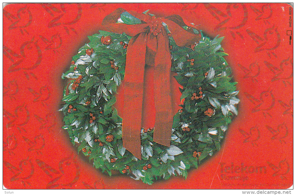 SLOVENIA SLOVENIJA PHONECARD 1996  VENEC 1 STRENGHT OF COMMUNICATION ADVENT  WREATH CHRISTMAS TELEKOM CAT.NO. 027 - Slovenia