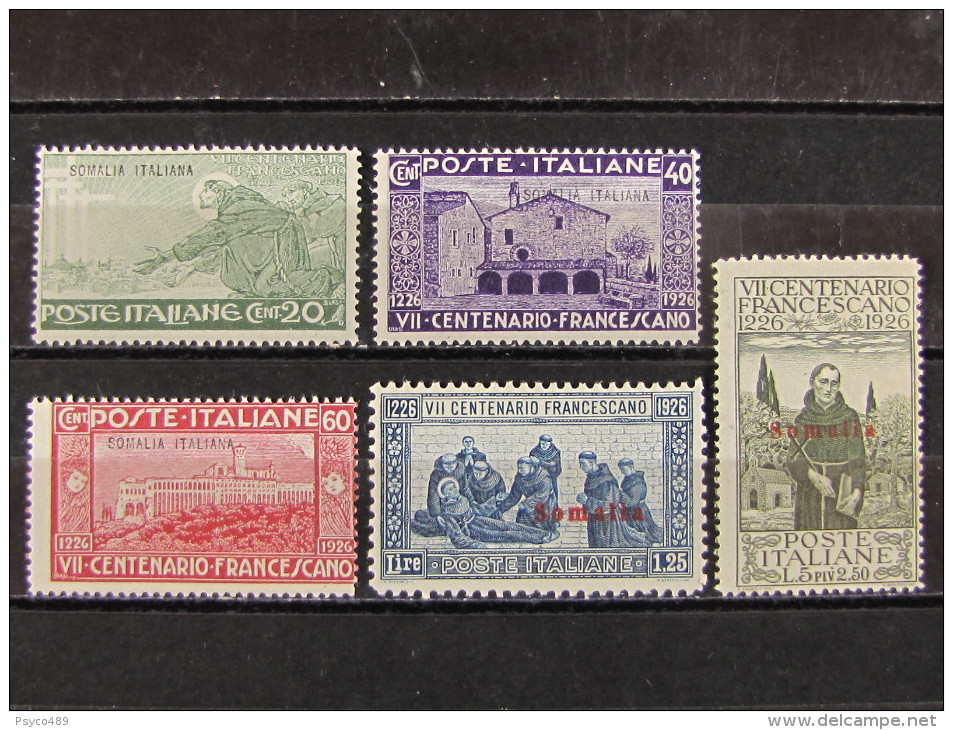 ITALIA Somalia-1926- "San Francesco" Cpl. 5 Val. MH* (descrizione) - Somalia