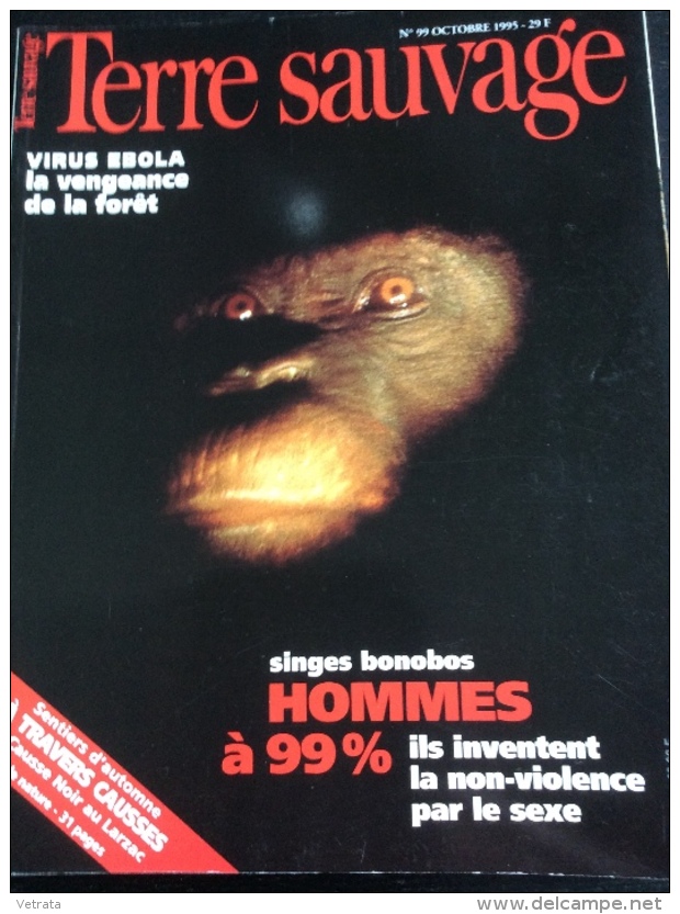 TERRE SAUVAGE N° 99 : Virus Ebola - Bonobos - Les Causses. 1995 - Animaux