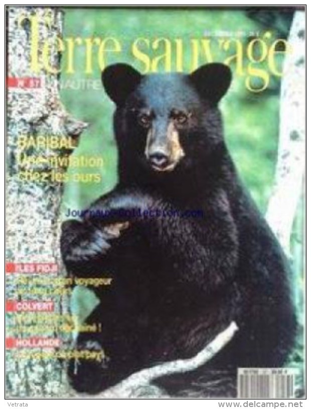 TERRE SAUVAGE N° 57 : Baribal - Fidji - Colvert - Hollande. 1991 - Animaux