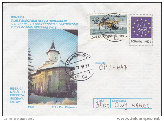 42913- SUCEAVA PROBOTA MONASTERY, COVER STATIONERY, 1998, ROMANIA - Abbeys & Monasteries