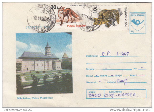 42916- VATRA MOLDOVITEI MONASTERY, COVER STATIONERY, 1995, ROMANIA - Abbeys & Monasteries