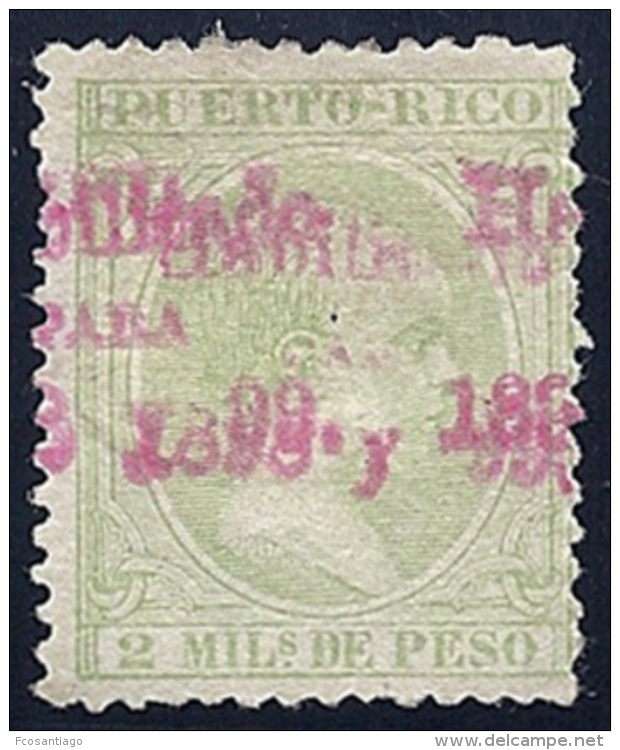 ESPAÑA/PUERTO RICO 1898 - Edifil #152 - MLH * - Variedad: Sobrecarga Doble Y Desplazada - Puerto Rico