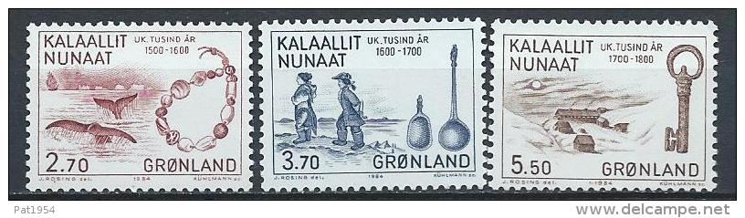 Groënland 1984 N°136/138 Neufs 1000 Ans Du Groenland - Unused Stamps