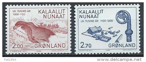 Groënland 1982 N°126/127 Neufs 1000 Ans Du Groenland Avec Baleine - Unused Stamps