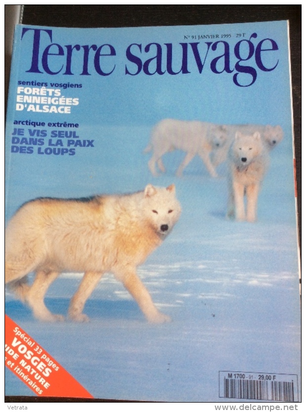 TERRE SAUVAGE N° 91 : Vosges - Loups. 1995 - Animaux