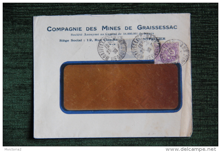 Enveloppe Timbrée Publicitaire ,Compagnie Des Mines De GRAISSESSAC - Altri & Non Classificati