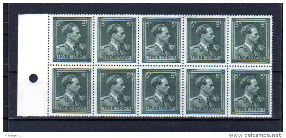 5F Léopold III, Bloc De 10 X  696b **, Cote 85 €, - Unused Stamps