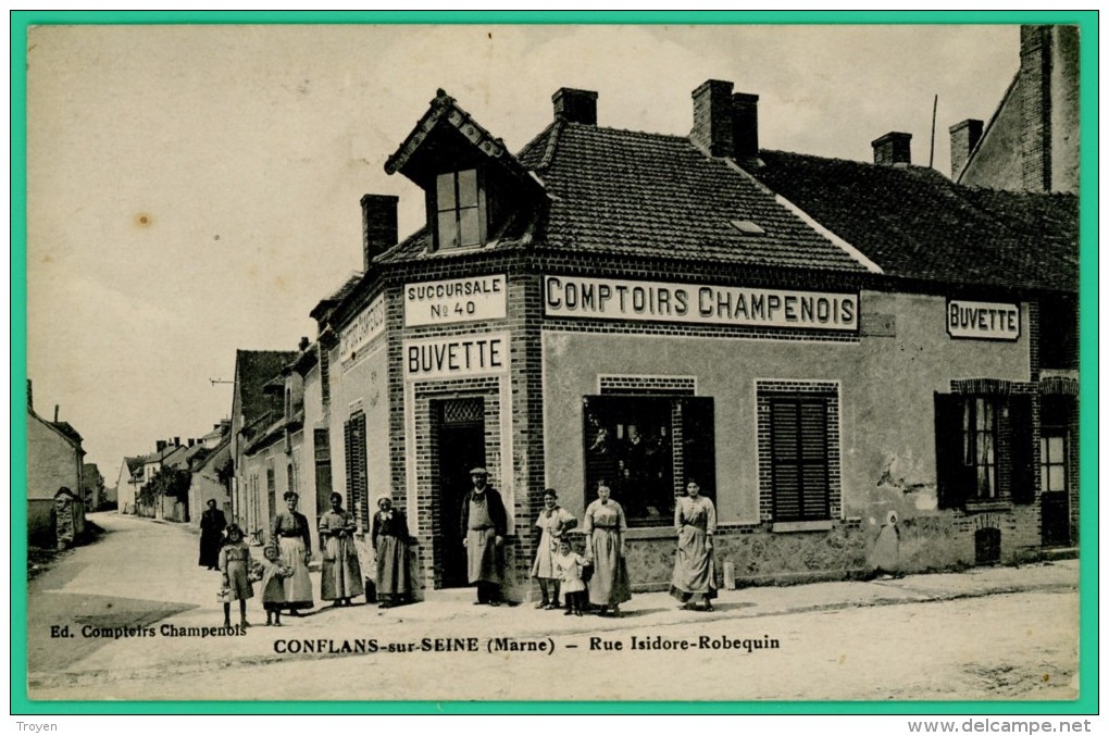 Conflans Sur Seine - Marne - Rue Isidor Robequin - Comptoir Champenois - Succursale N° 40 - Animée - Epernay