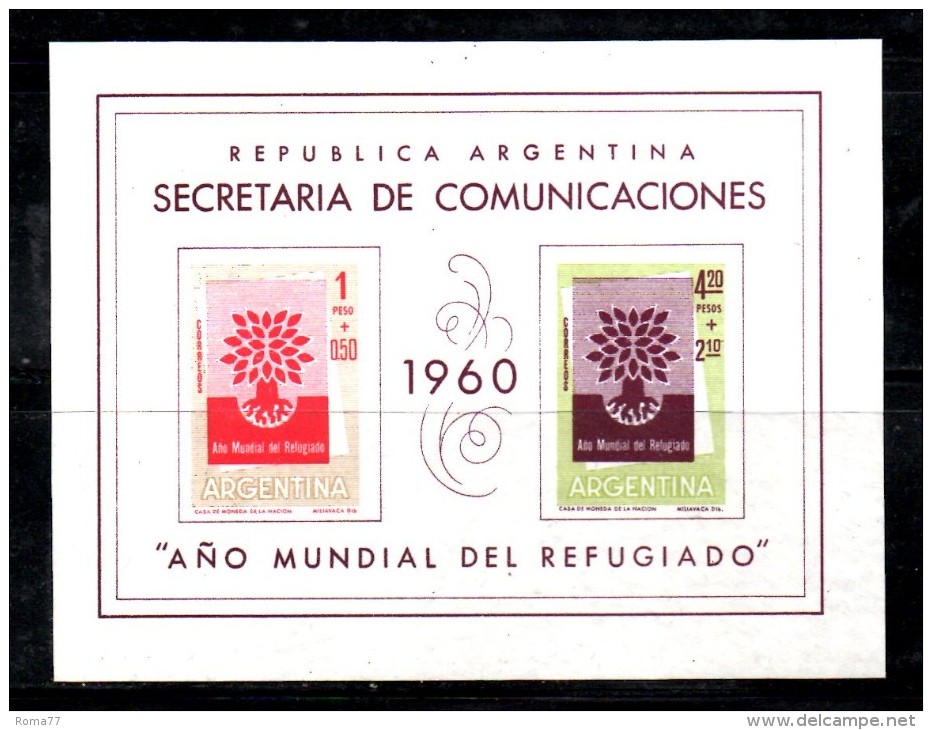 PB1 - ARGENTINA 1960 , BF N. 11  ***  Rifugiato - Blocks & Sheetlets