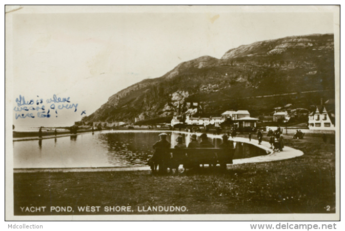 GB LLANDUDNO / Yacht Pond, West Shore / CARTE GLACEE - Autres & Non Classés