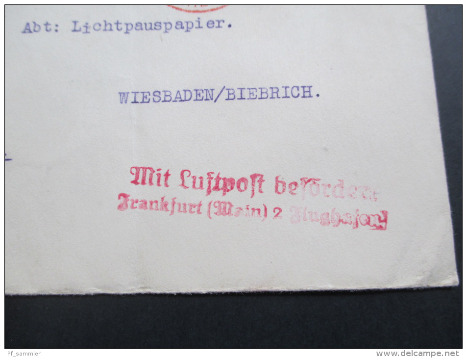 Johannesburg - DR 1934 Luftpost / Per Lugpos. Mit Luftpost Befördert Frankfurt (Main) 2 Flughafen. Luftpostamt! - Poste Aérienne & Zeppelin