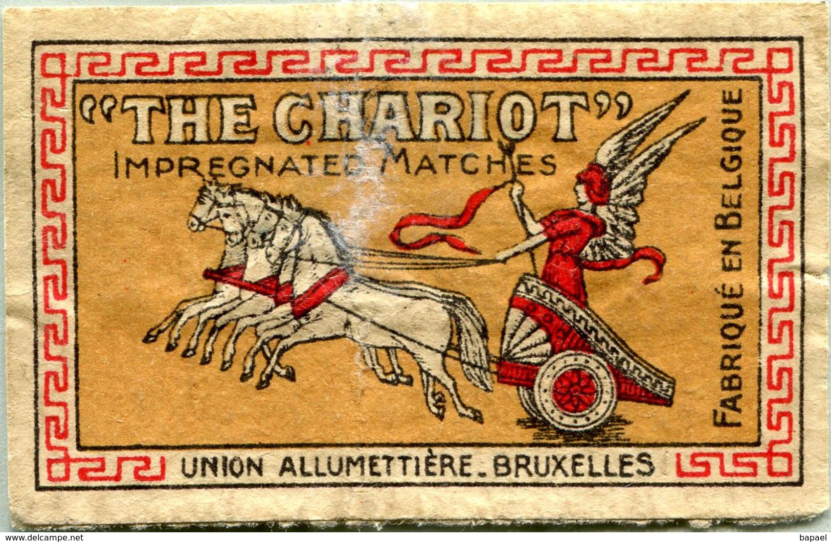 Étiquette De Boîte D´Allumettes (Bruxelles - Belgique) - Impregnated Matches ´´The Chariot´´ - Matchbox Labels