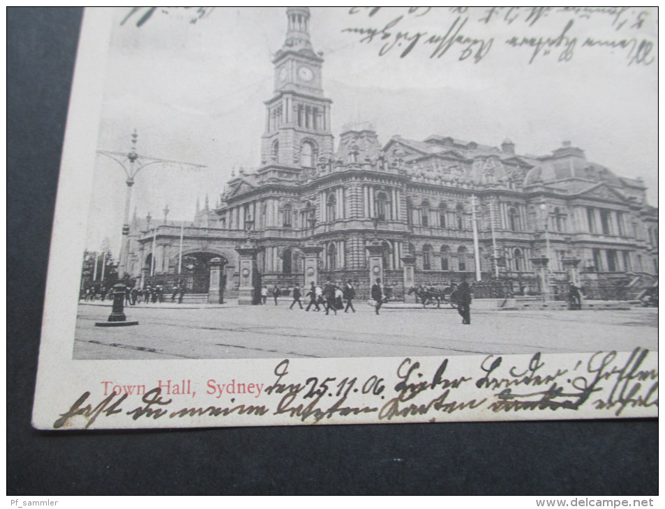 AK New South Wales Australia 1906 Town Hall, Sydney. Mischfrankatur - Sydney