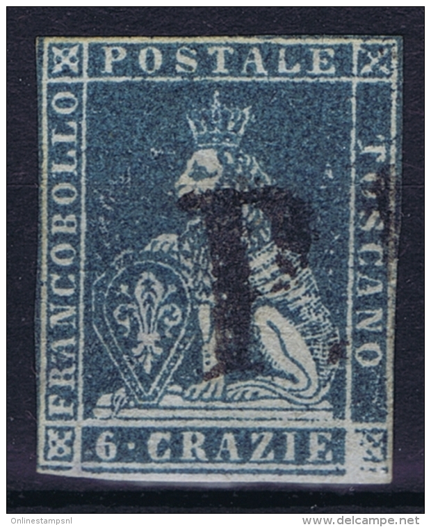 Toscana  Sa 6  Mi 7 Y  Used Obl. 1851 - Toskana