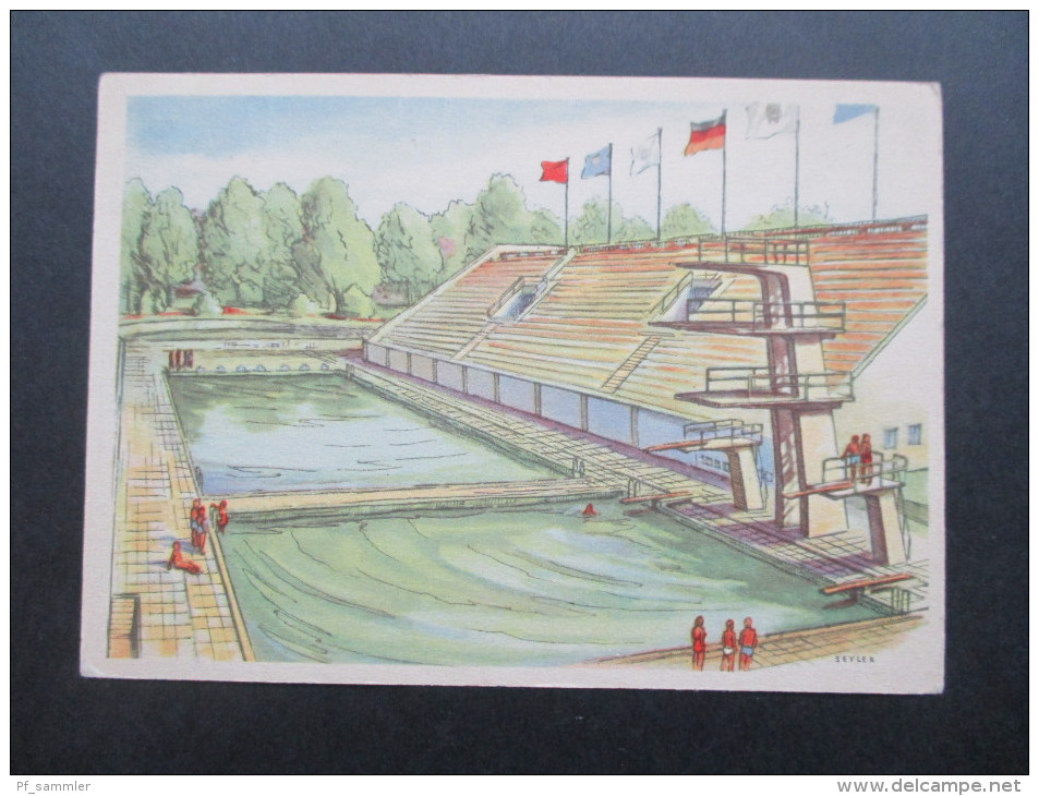 Künstlerkarte Berlin 1951 Schwimmstadion Seyler. Bauten Für Die III. Weltfestspiele Der Jugend Und Studenten. Nr. 289 - Riesen, Arno Von