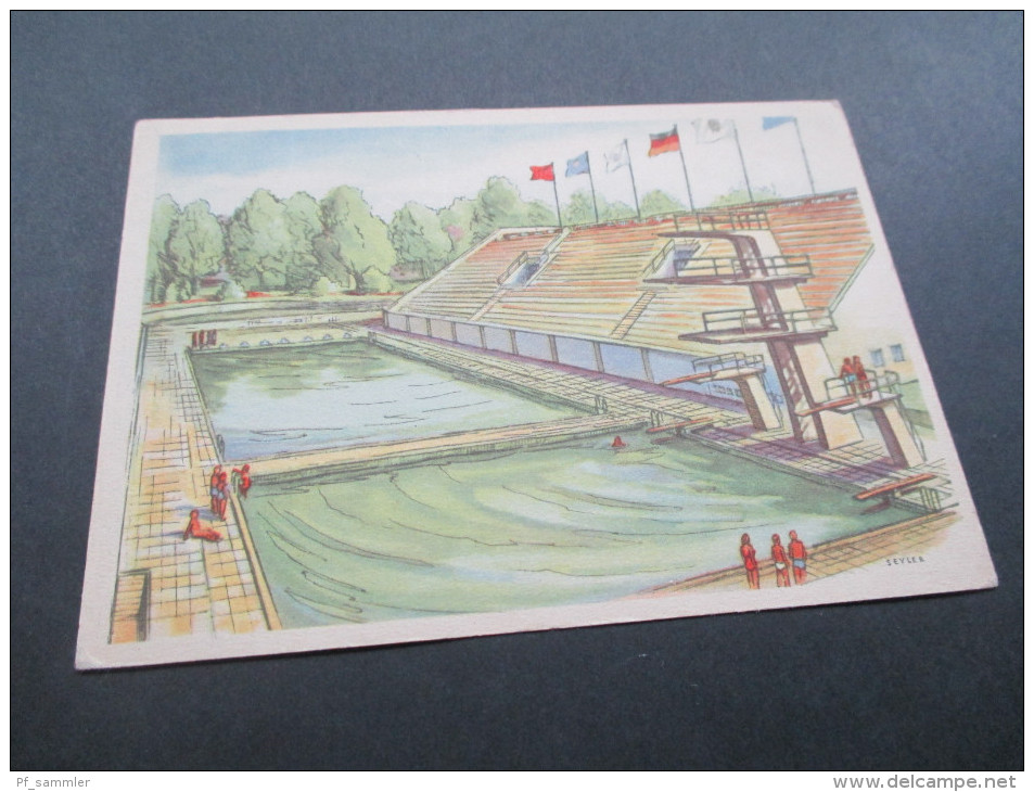 Künstlerkarte Berlin 1951 Schwimmstadion Seyler. Bauten Für Die III. Weltfestspiele Der Jugend Und Studenten. Nr. 289 - Riesen, Arno Von