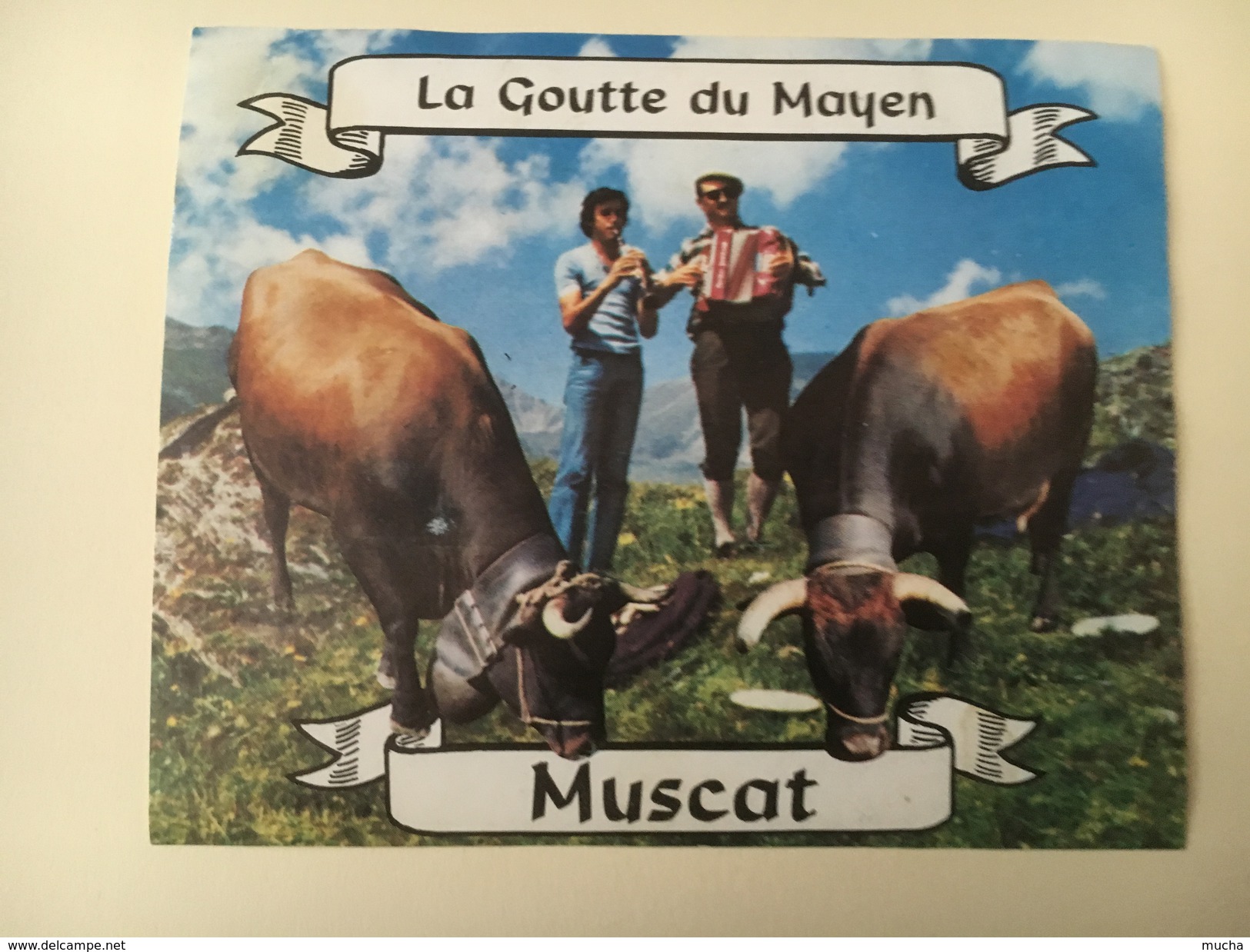 710 -  Suisse Valais Muscat La Goutte Du Mayen Vaches & Accordéoniste - Autres & Non Classés