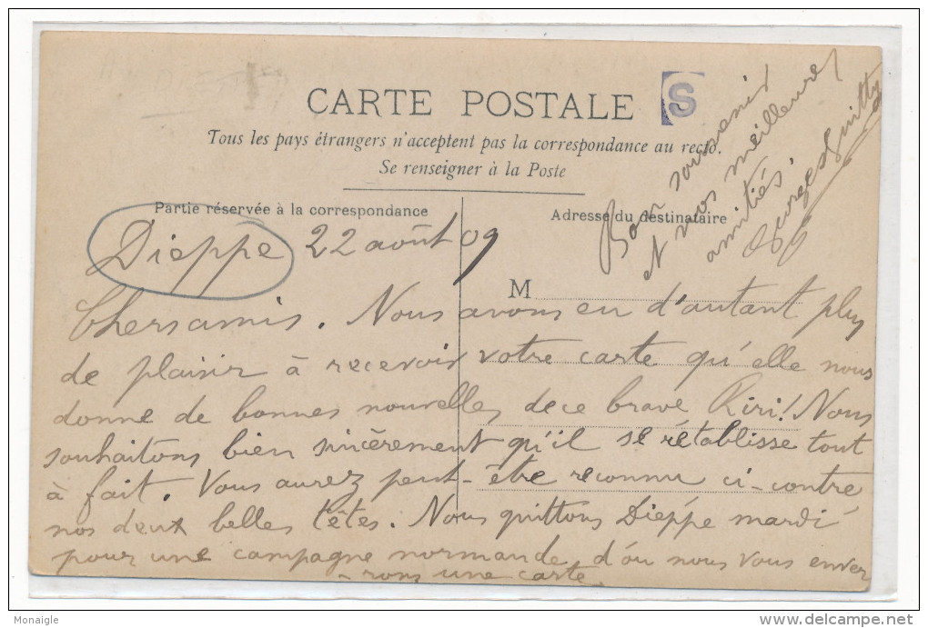CPA  76 - Belle Carte Photo Animée DIEPPE En 1909  Animée - Dieppe