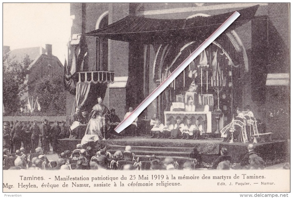 TAMINES - Manifestation Patriotique Du 25 Mai 1919 à La Mémoire Des Martyrs De Tamines - Eveque De Namur - Sambreville