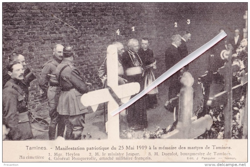 TAMINES - Manifestation Patriotique Du 25 Mai 1919 à La Mémoire Des Martyrs De Tamines - Sambreville