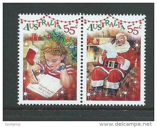 Australia 2010 Santa Christmas Greetings Joined Pair MNH - Mint Stamps