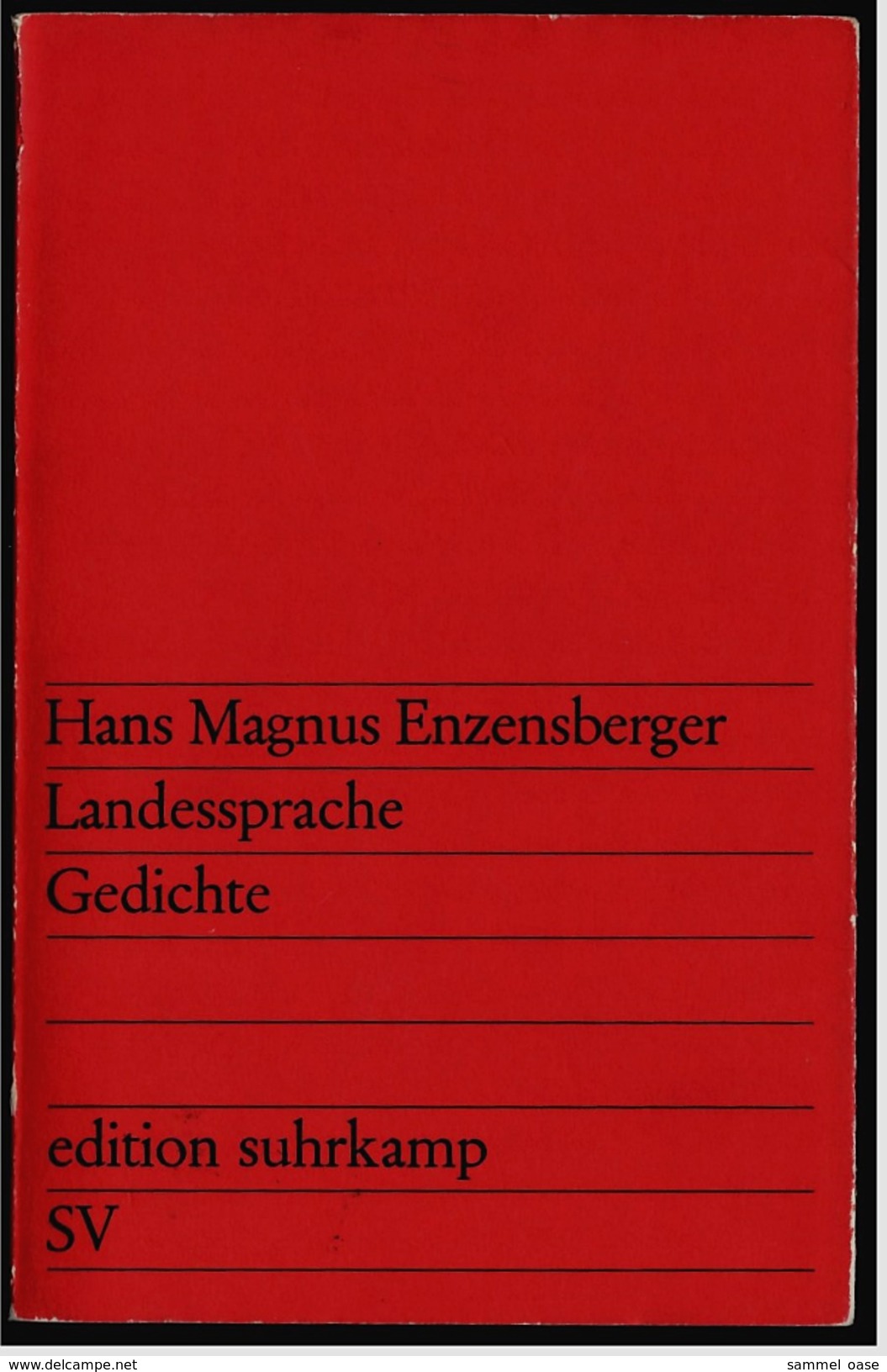 Suhrkamp Buch : Hans Magnus Enzensberger : Landessprache , Gedichte - German Authors