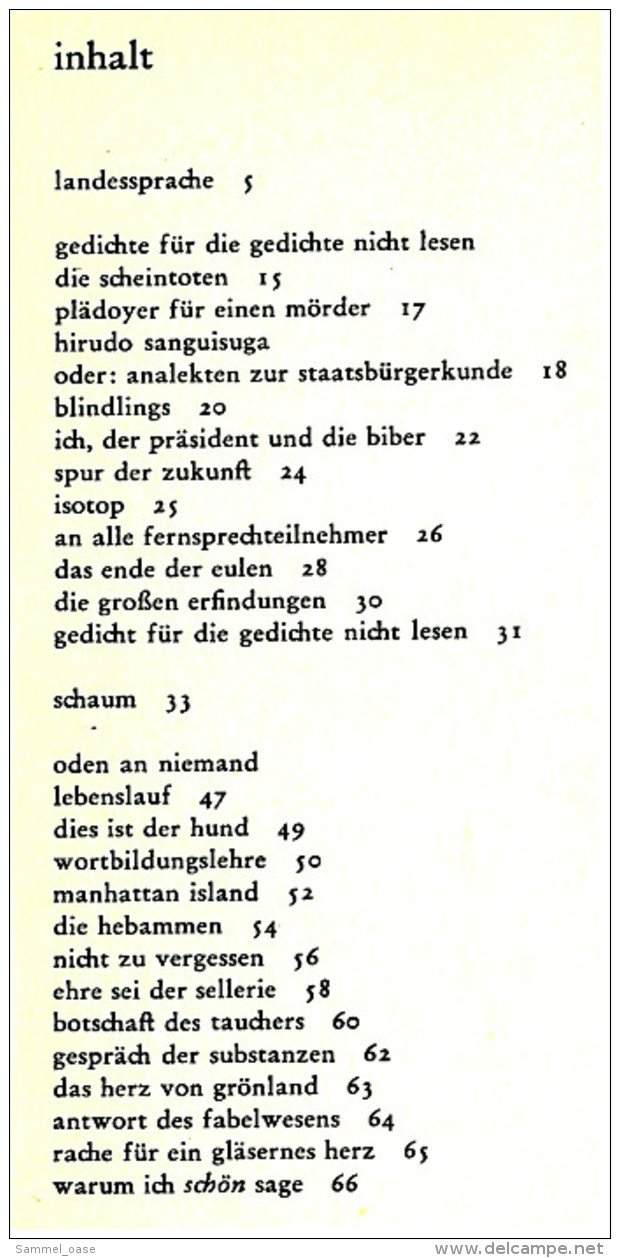 Suhrkamp Buch : Hans Magnus Enzensberger : Landessprache , Gedichte - German Authors