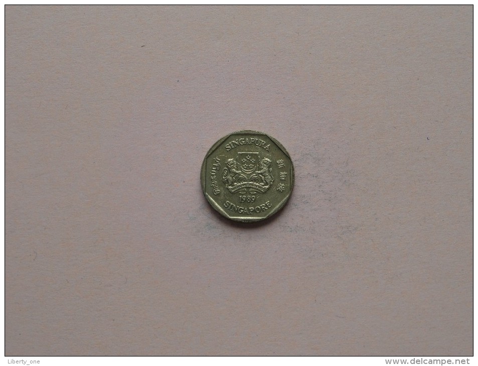 1989 - 1 $ Dollar - KM 54b ( Uncleaned Coin / For Grade, Please See Photo ) !! - Singapour